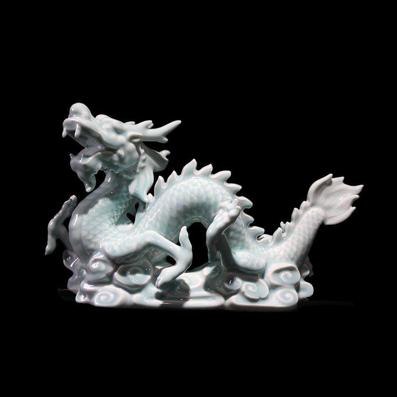 陶瓷龙摆件生肖龙祥龙献瑞工艺礼品摆饰酒柜电视柜礼物办公桌摆设