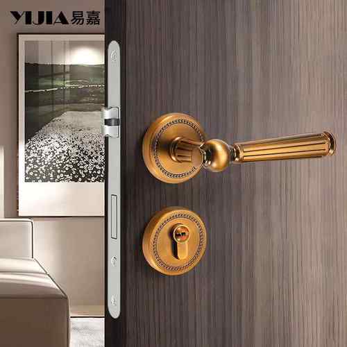 门锁卧室门锁家用室内房间木门锁法式门锁分体锁磁吸静音门锁锁具