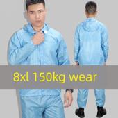 8XL大码 分体带帽加肥喷漆防尘防护服男女定制 防静电工作服套装