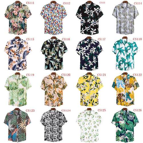 Beautiful flower and vegetable flower shirt Khmer short