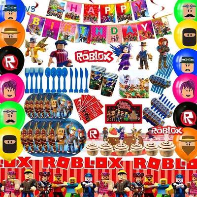 Roblox Robot Theme Birthday Decoration Tableware Set Paper岁