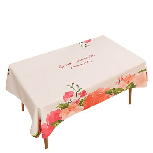 高档i田园花防水台布棉矩形电视啡柜咖桌布无障碍高档防n烫麻台布