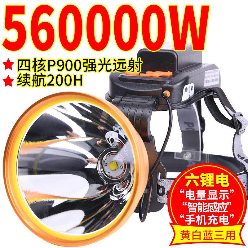 2025头灯强光超亮充电四核P100头戴式手电筒远射夜钓led超氙气灯
