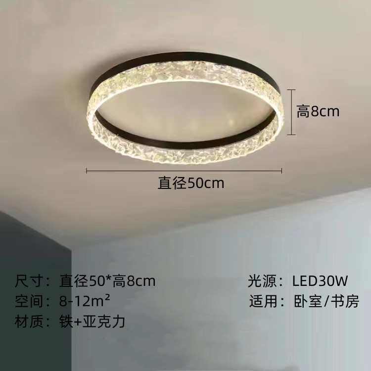 灯新款简约大气灯具2024卧室房间灯现代圆形浪漫年温馨led主卧室