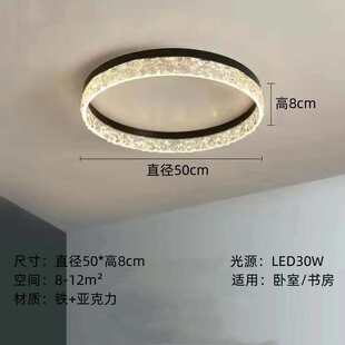 led大气灯灯主卧室简约卧室房间现代年圆形新款 浪漫灯具2024温馨