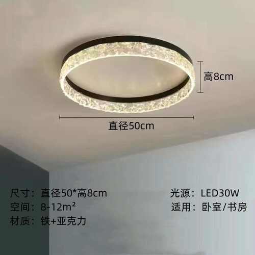 led大气灯灯主卧室简约卧室房间现代年圆形新款浪漫灯具2024温馨