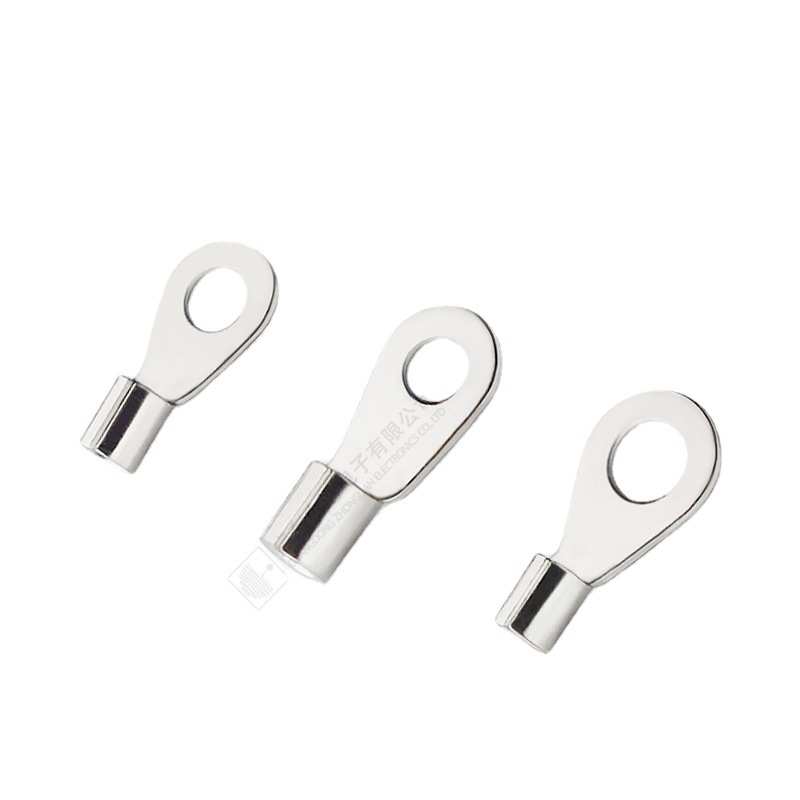 中连厂家直销圆型冷压裸端头紫铜镀锡接线端子OT圆形快速接线铜鼻