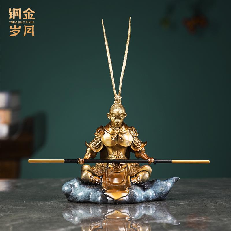 铜艺坊车QNA载悟空铜摆饰件控孙悟空汽车中台内饰铜车摆件载品铜