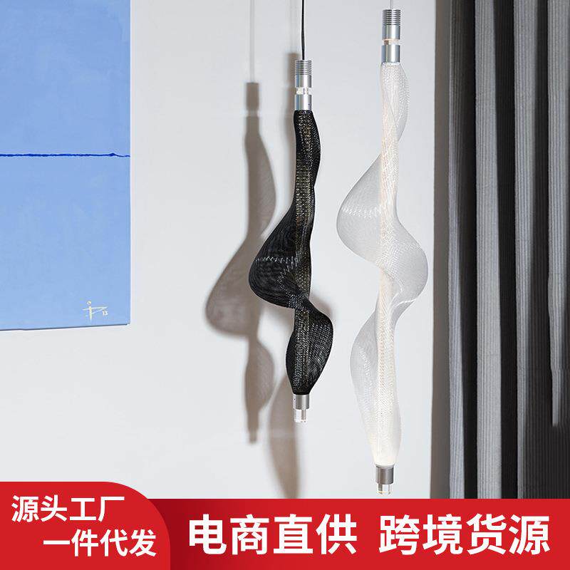 后现代轻奢创意长条餐厅灯北欧办公桌客厅吧台书桌设计师艺术吊灯