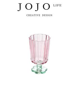 JOJO'S L. PD.domain.拼色高脚玻璃杯高颜值花朵香槟红酒 |
