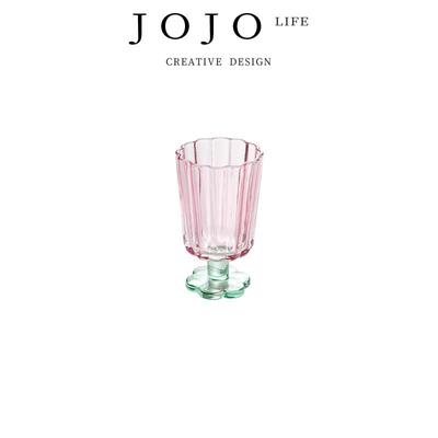 JOJO'S L. PD.domain.拼色高脚玻璃杯高颜值花朵香槟红酒 |