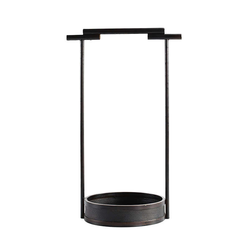 竹编提篮手工精编高架提篮酒店竹摆盘糕点水果盘茶具收纳批发