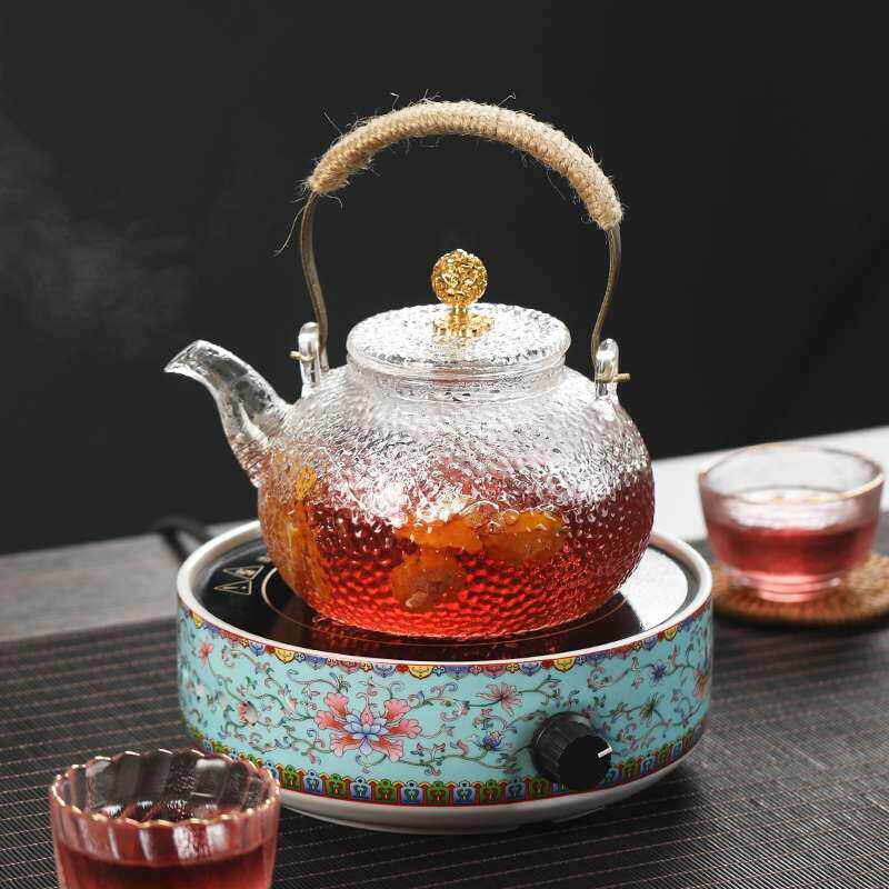 电陶炉煮茶器玻璃高硼硅壶烧水壶家用蒸汽煮茶炉网红茶具防水耐热