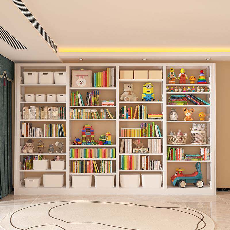 家用书架儿童书籍架图书馆铁艺现代简约绘本架落地钢制书柜架子