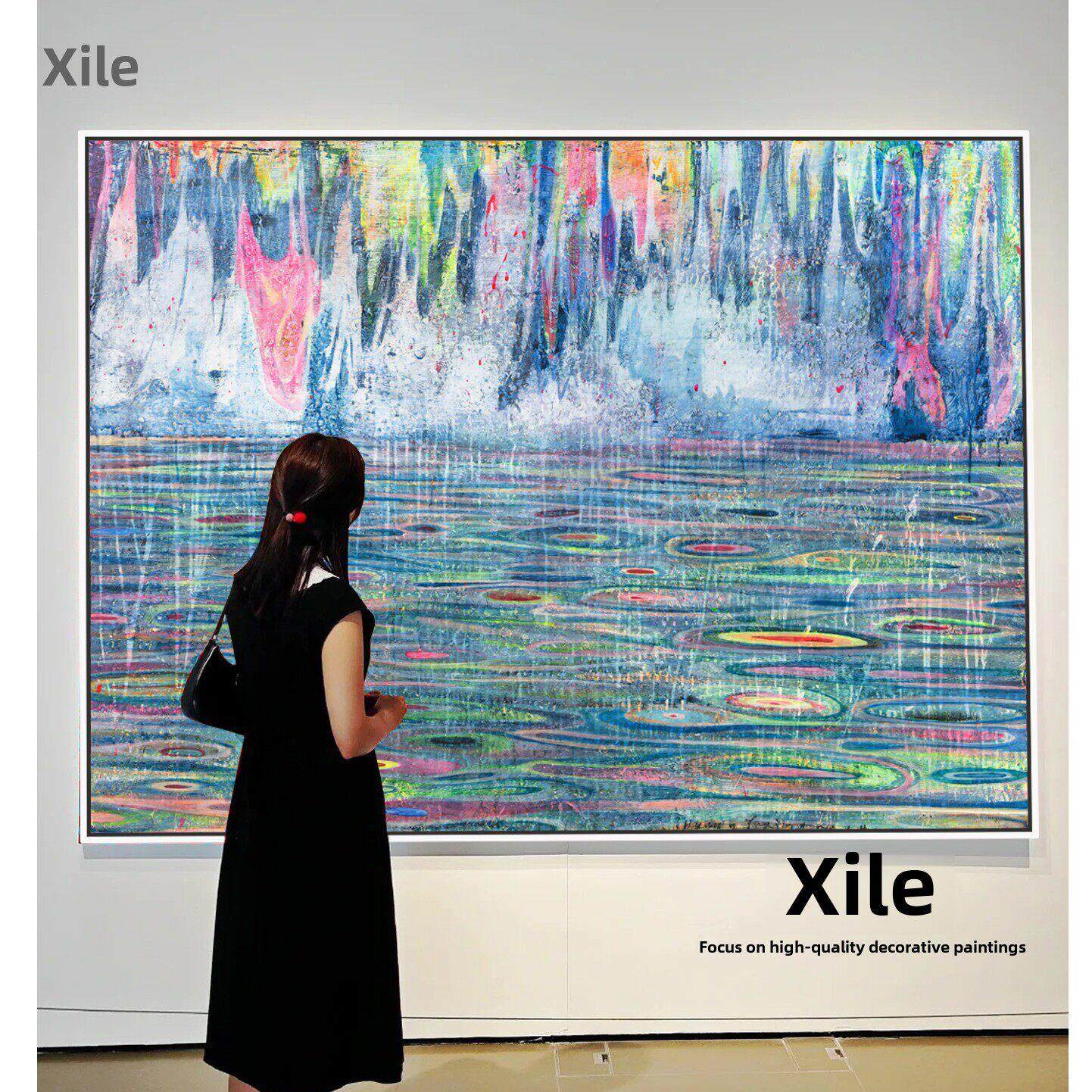 溪乐黄宇兴 河流 潮流艺术现代客厅装饰画潮流艺术国潮卧室挂画