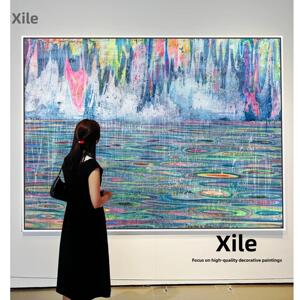 溪乐黄宇兴 河流 潮流艺术现代客厅装饰画潮流艺术国潮卧室挂画