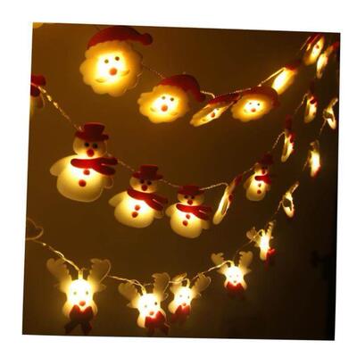 10LED String Lights Christmas Snowman Fairy Light Outdoor Ga