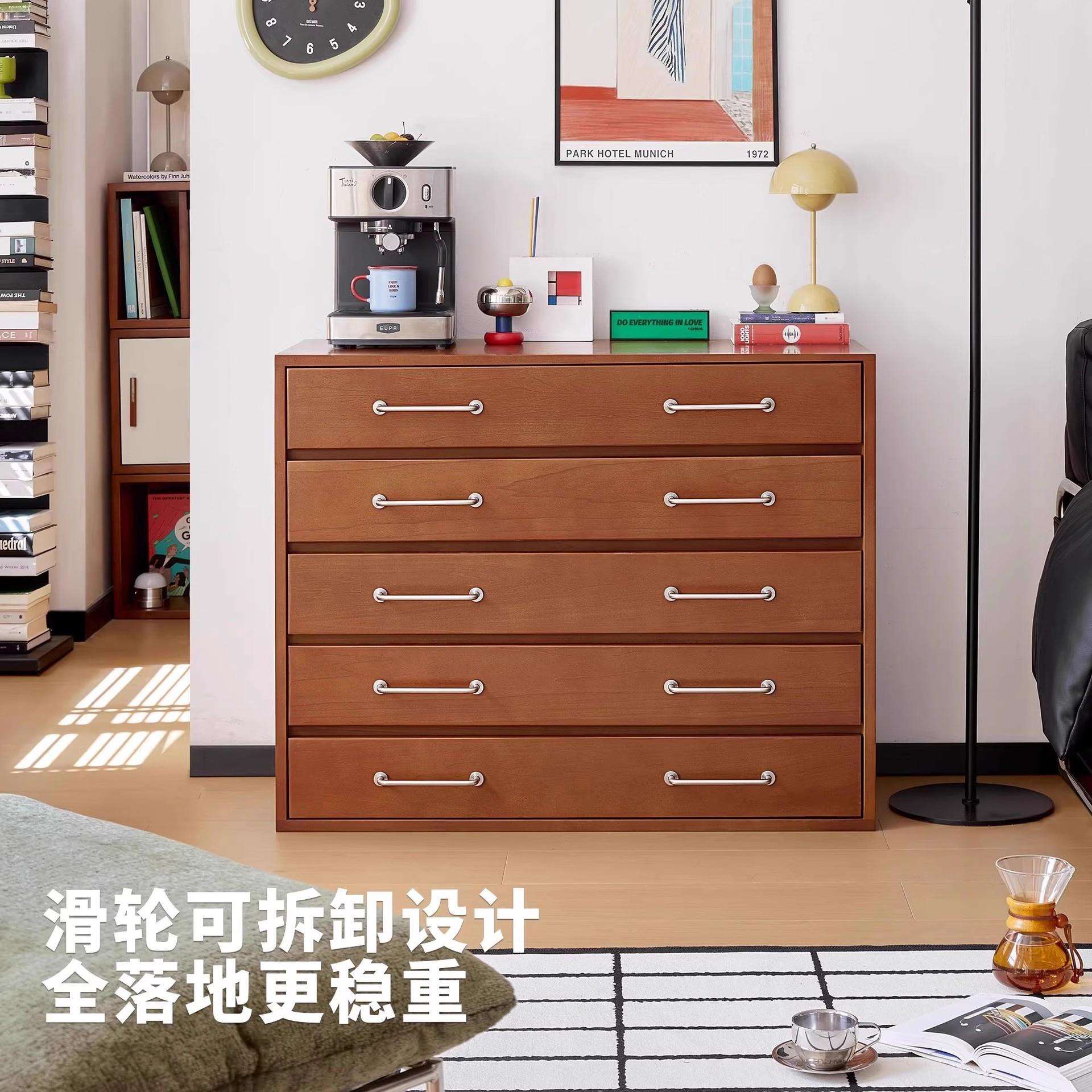 实木斗柜中古12498295复古五斗靠墙置动物储物柜卧室风床尾柜柜可