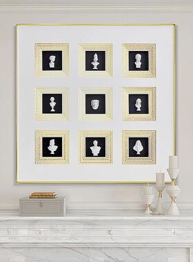 欧式装饰画样板房入门玄关挂画立体人像组合实物画正方形挂画