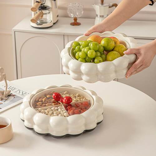 Cute and fresh cream-style dried fruit platter for home stor