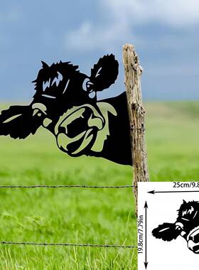 跨境独立站金属工艺品花园插件围栏装饰动物农场栅栏木桩剪影摆件