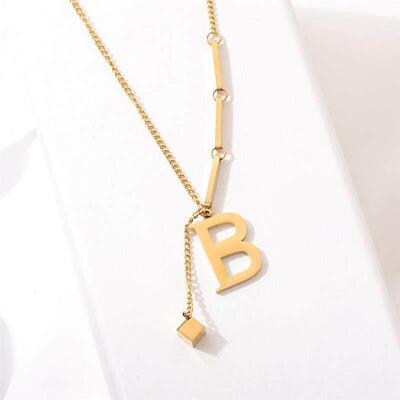 Fashion 26 Tassel Letter Pendant Titanium Steel Necklace项炼