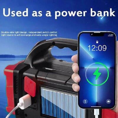 Powerful Solar LED Flashlight With COB Work Light 4 Gear