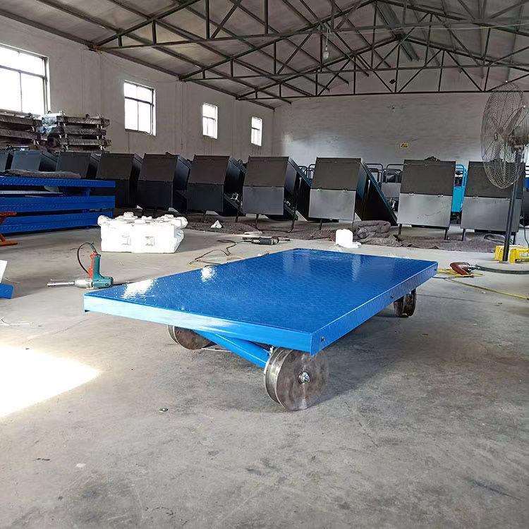 温室大棚工厂用电动遥控轨道平板车简易载货 小型电动运输车