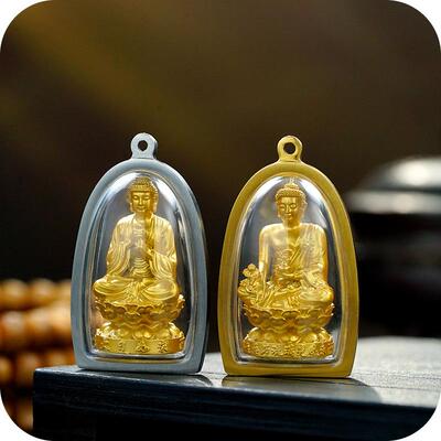 金像饰品擦擦带盒子多种款式可选藏传传承小工艺品金色摆件复古