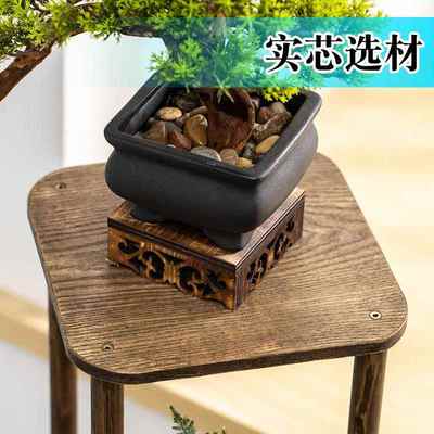 博古架实木中式小多宝阁紫砂壶茶盆茶具架花栽子WTO置物架摆件展j