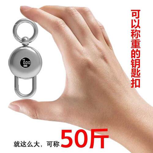 钥匙扣电子秤手提迷你电子秤全金属多功能可做电子表钓鱼秤简约