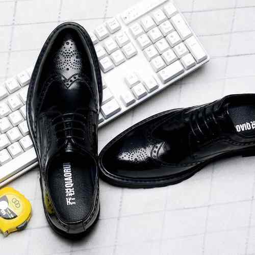 正品皮鞋男真皮务装布洛克雕花结婚正新郎4鞋7大商码45英伦男鞋46