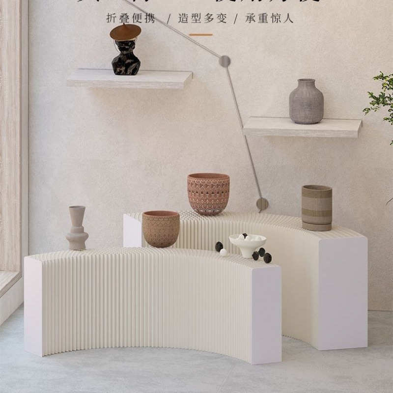 可折叠多功能长条展台中岛创意展会商场陈列移动多层展示架展示台