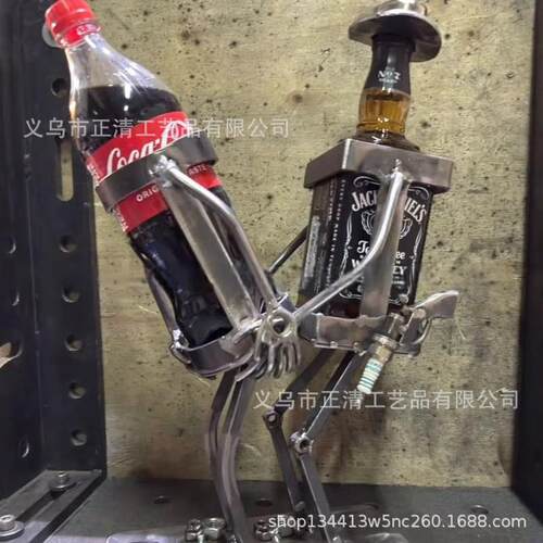 跨境新品 Unique Metal Wine Holder 独特的金属酒架家居装饰摆件