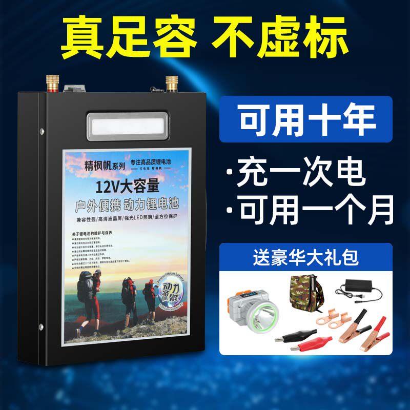 12V锂电池大容量铝电池便携超轻600Ah100安伏磷酸三元聚合物铁锂