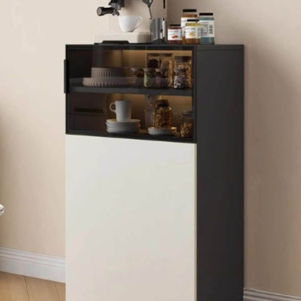 铝合金餐边柜靠墙置物客厅茶水吧台桌扫地机器人收纳柜玻璃玄关柜