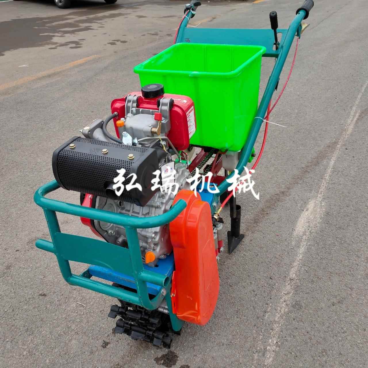 链轨式汽油耘播机手推式轮式施肥播种机小型果园趟地追肥机