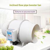 斜流风道增压风机浴室厨房新房输送新风艾灸排烟排烟通风轴流风机