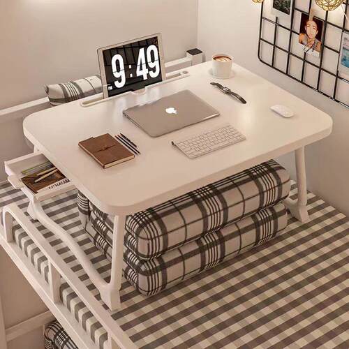Foldable computer desk, small table for students' beds, dorm