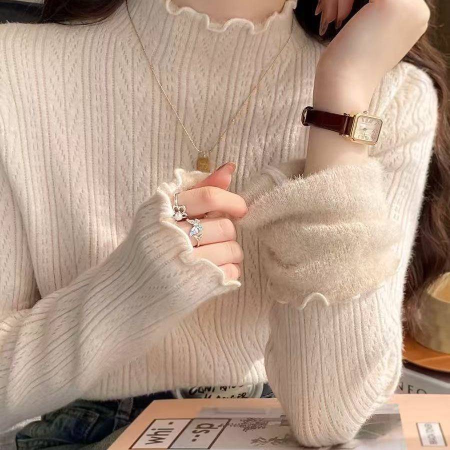 好货温柔软糯加绒加厚半高领毛衣女内搭打底衫秋冬爆款高级感百搭