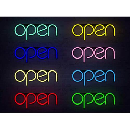 超高亮硅胶LED发光灯牌霓虹灯OPEN广告牌悬挂灯牌12V