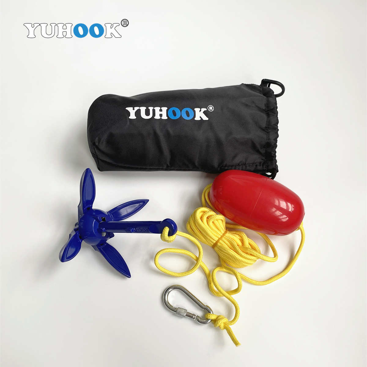 YUHOOK铝制锚铝锚折叠锚组合橡皮艇皮划艇冲锋舟充气钓鱼船锚