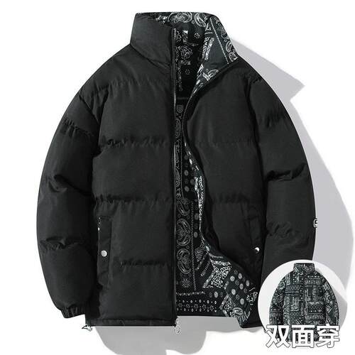 士棉衣冬季新款双面穿情侣款棉服潮流时尚青年宽松休闲百搭外套