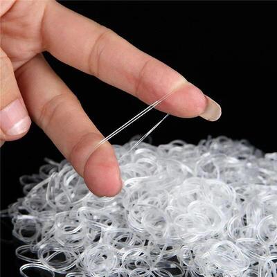1000pcs/pack Transparent Hair Elastic Rope Rubber Band for W