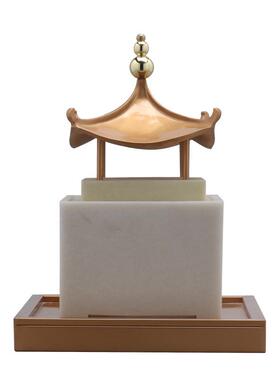 新中式现代创意屋檐小亭摆件样板房间酒店客厅玄关办公室软装饰品