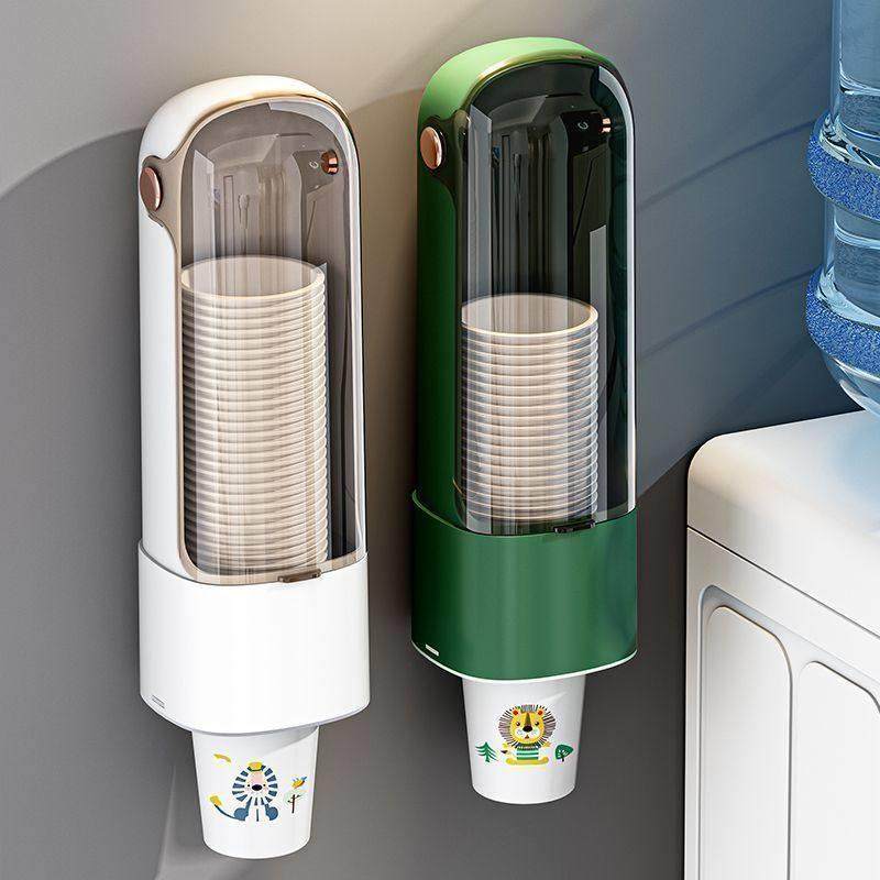 一次性杯取杯器饮水机挂壁挂防尘取杯器壁挂式加厚收纳纸杯磁吸