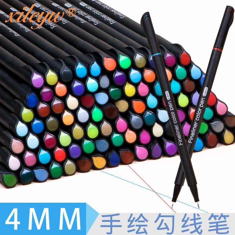 习勒100色细彩色勾线笔描边笔手帐笔针管笔绘画笔套装亚马逊