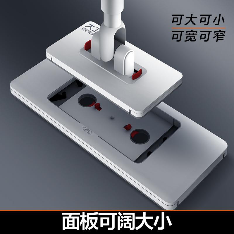 板拖把懒人夹布阔面板拖新款90家用把洗脸巾平拖干布湿两用
