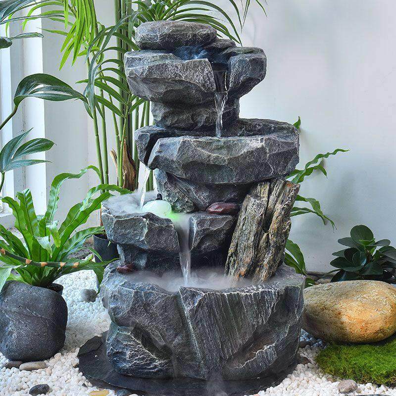 户外庭院流水摆件假山瀑布造景循环水玄关阳台水景招财喷泉景观