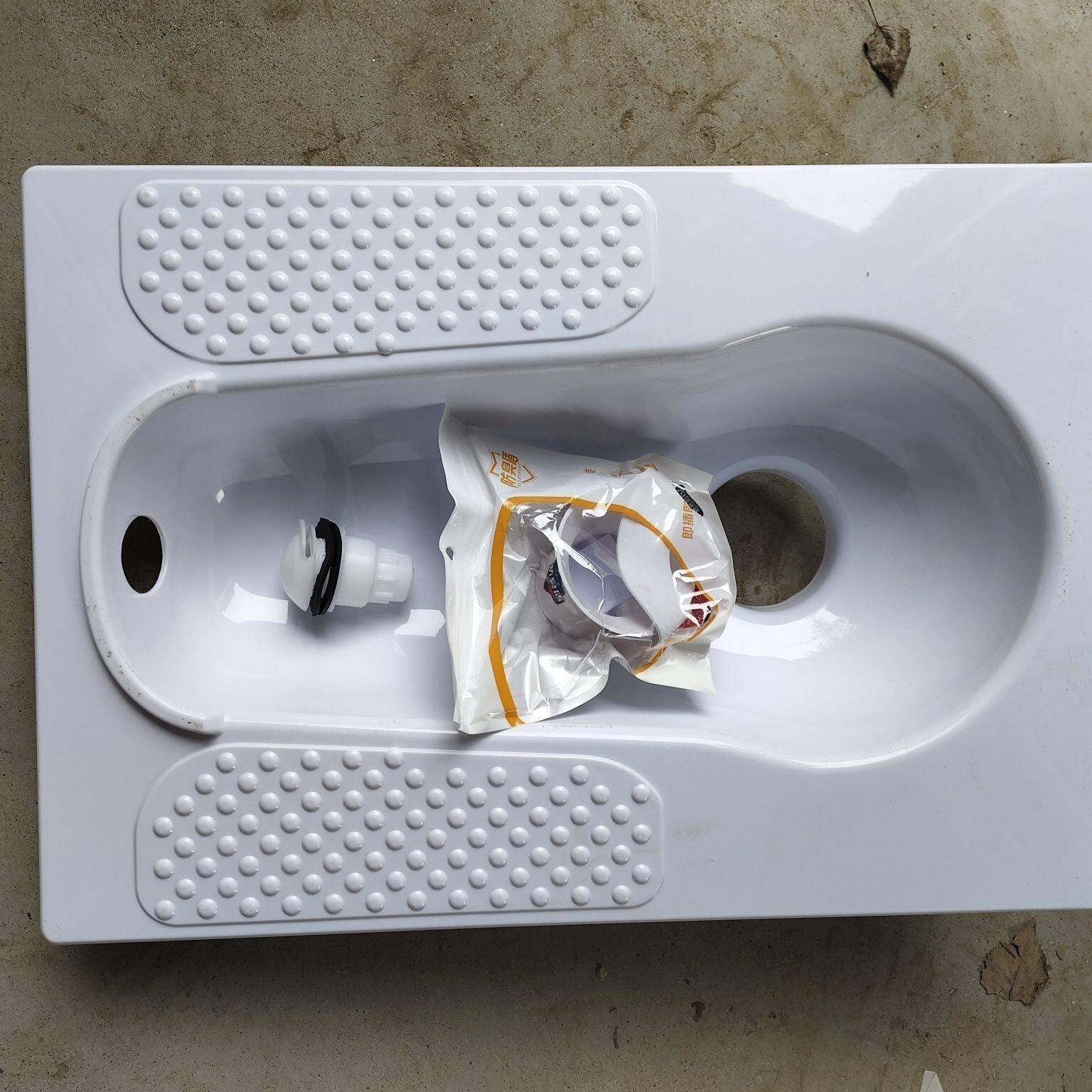 新塑料蹲坑旱厕蹲便器全套农村旱厕改蹲坑直冲蹲便器直通式直排